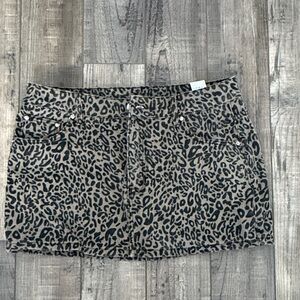 Leopard Print Mini Skirt